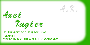 axel kugler business card